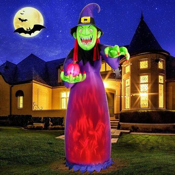 10FT Huge Halloween Inflatable Decoration Witch with Built-in LED Magic Light - Picture 7 of 7
